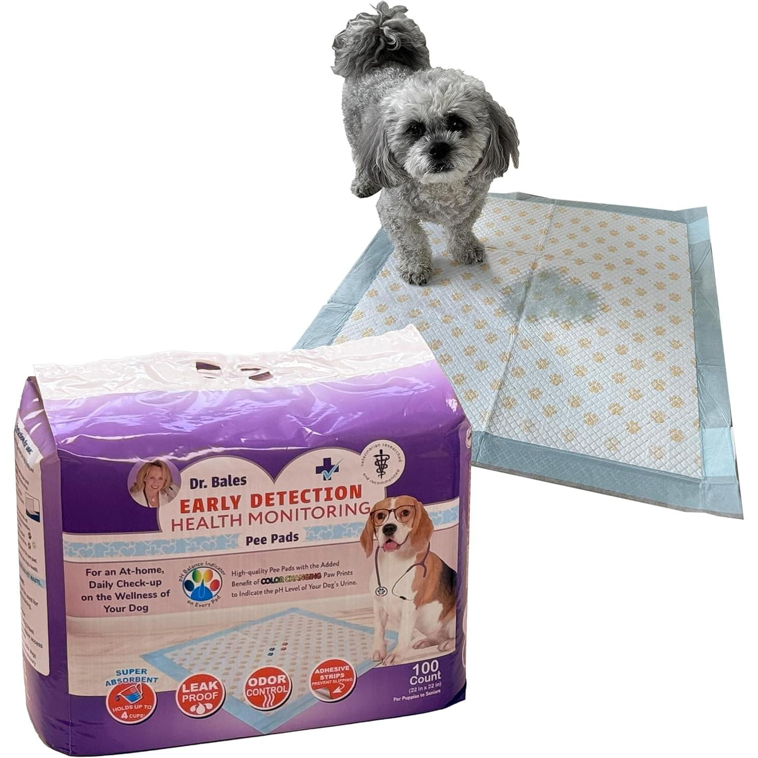 SPOT Dr. Bales Early Detection Health Monitoring Pee Pads 50 Pack for Dogs