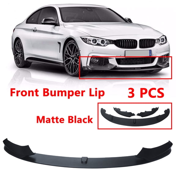 NINTE Front Bumper Lower Lip for 2014-2020 BMW 4 Series F32 F32 F33 F36 M Sport Matte Black 3PCS