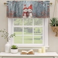 thumbnail image 2 of Blue Snowman Christmas Curtain Valances for Windows, Kitchen Valance Window Treatments Panel 2 Pack, Xmas Farmhouse Tree Snowflake Rod Pocket Short Curtains for Bathroom Bedroom 42 x 18 Inch, 2 of 8