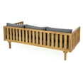thumbnail image 5 of Modern Daybed, Wooden 3-Seater Couch Frame with Water-Resistant Cushion, Multifunctional Sofa Bed for Living Room, Bedroom, Balcony, Patio, Natural & Grey, 5 of 9