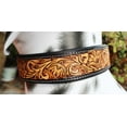 thumbnail image 4 of XSmall 9''- 13'' Padded Leather Dog Collar Heavy Duty Floral Tooled 60FK17, 4 of 5