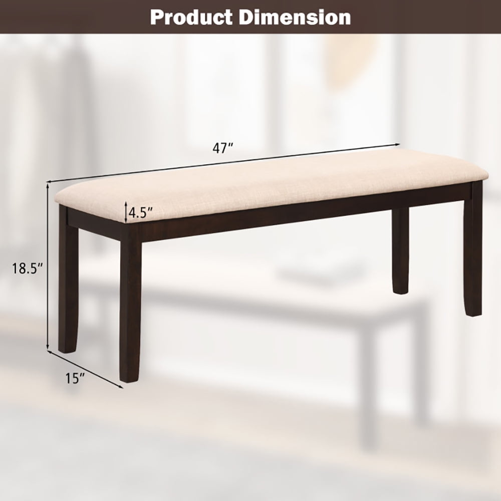 Finihen Upholstered Ottoman Bench, Footstool Ottoman, Decorative Furniture Footrest, Upholstered Ottoman Bench with Padded Cushion, for Living Room, Bedroom, Porch, Beige