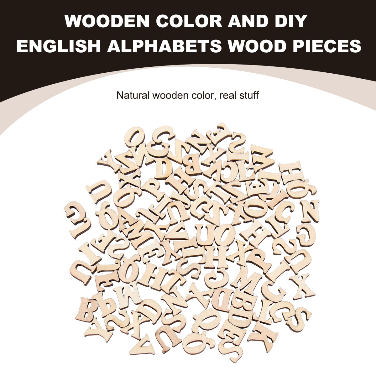 Vardhman 100 PCS Wooden Letters Capital Alphabet Wood Cutout for
