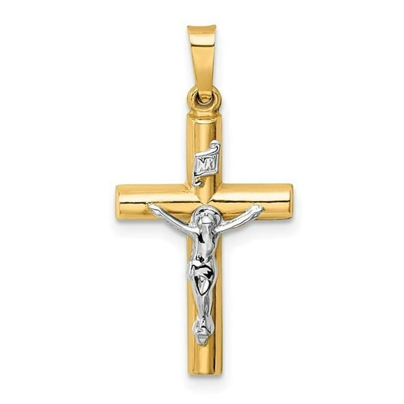 Finest Gold 14K Two-Tone Inri Crucifix Pendant