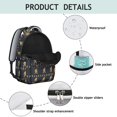 thumbnail image 4 of Bigfoot and Human Black Pattern Backpack for School, Cute School Bag with Adjustable Shoulder Straps and Padded Back, 15.3"x11"x7.1", 4 of 5