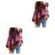 thumbnail image 4 of Guardurnaity Camisa de mujer cuello plisado Casual manga casquillo blusa Bohemia interior exterior salidas diarias escuela hogar camisas ropa Type3 NO3 Guardurnaity CBP137689, 4 of 6