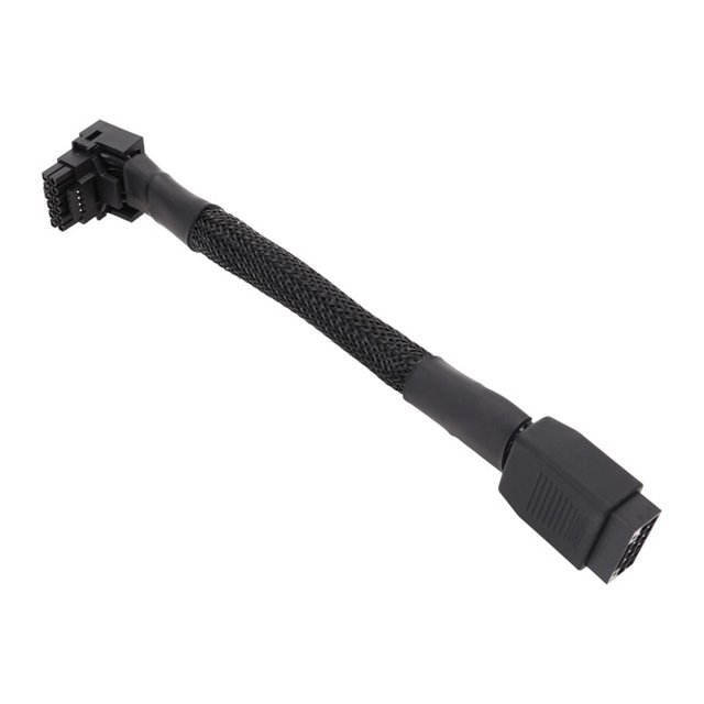 Línea de codo PCIE5.0 Cable adaptador 16AWG+24AWG Cable adaptador de codo 15cm para tarjeta gráfica de 16 pines FLhrweasw El nuevo