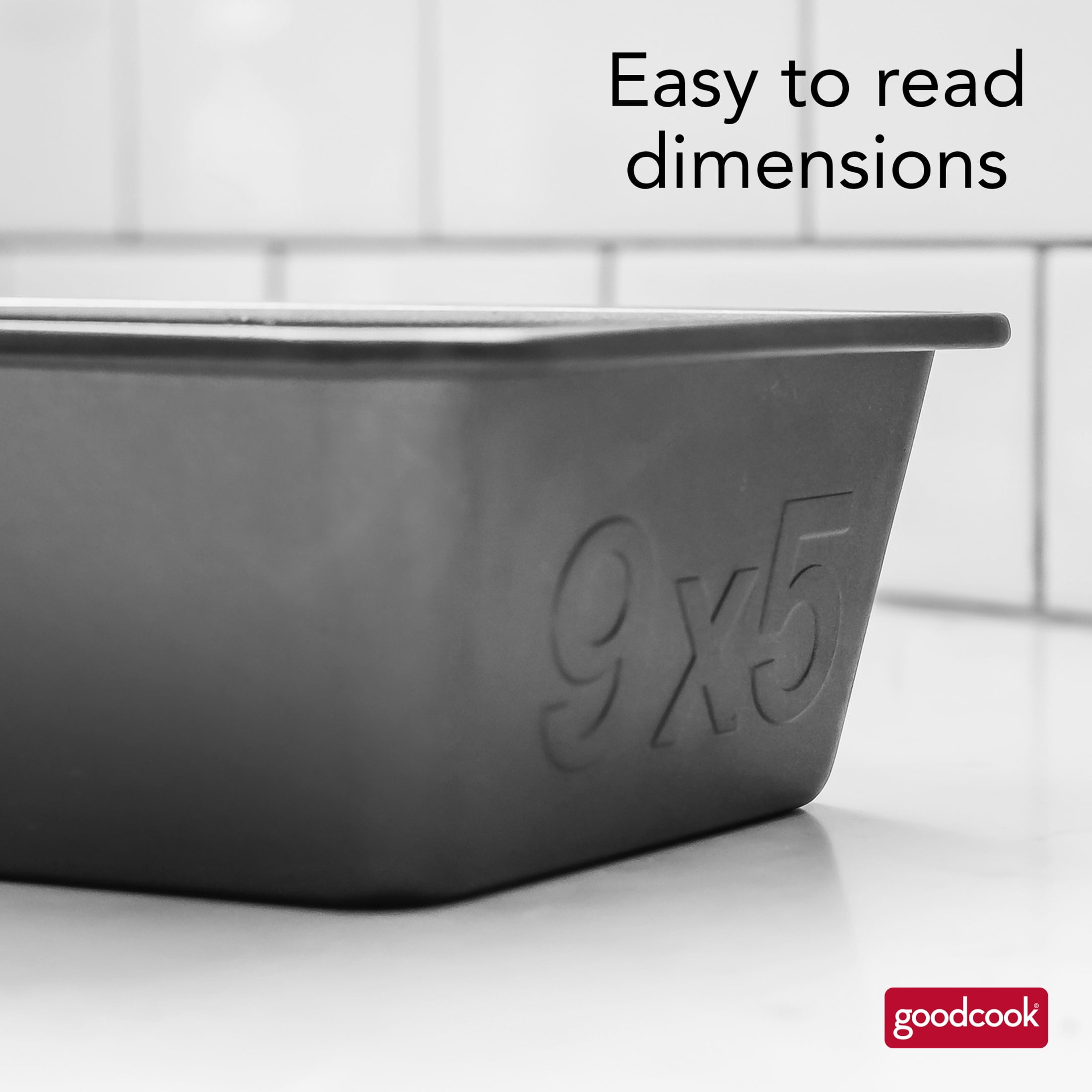 (3 pack) GoodCook PRO Nonstick Steel 9x5 Inch Loaf Pan, Heavy Duty Gray Bakeware
