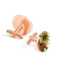 thumbnail image 3 of Coconut Tree Stylish Shirt Cufflink Set, Made of Stainless Steel, for Formal Attire, Includes Shirt Cufflink, Shirt Clip, and Men's Cufflinks, 3 of 6