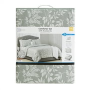 Mainstays 5-Piece Black Damask Stripe Comforter Set, Full/Queen