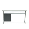 thumbnail image 4 of Noble House Xhaiden Tempered Glass Computer Desk, Black, Silver Legs, 4 of 9