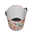 thumbnail image 3 of Balery Butterflies and Roses Round Laundry Basket with Handles Waterproof Freestanding Laundry Hamper for Clothes Toys in the Dorm and Family-Small, 3 of 8