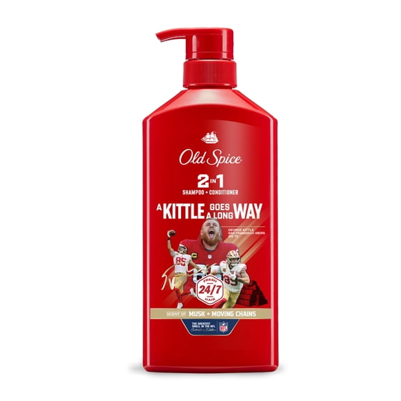Old Spice 2 in 1 Mens Shampoo and Conditioner, A Kittle Goes A Long Way, NFL Collection, 21.9 fl oz