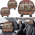 thumbnail image 4 of Garronmavis Aztec Horse Car Seat Cover Set for Women Men Pack 11 Pcs Interior Accessories with Auto Headrest Cover+Handbrake Gear+Shift Knob Cover+Auto Cup Coaster+Wristlet Keychain, 4 of 7