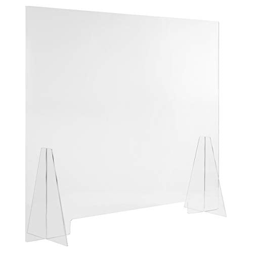 Sneeze Guard Acrylic Shield Barrier 36"W x 30"H Durable Plastic