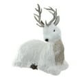 thumbnail image 2 of 11" Gilded White Christmas White and Gold Sitting Deer Table Top Decoration, 2 of 2