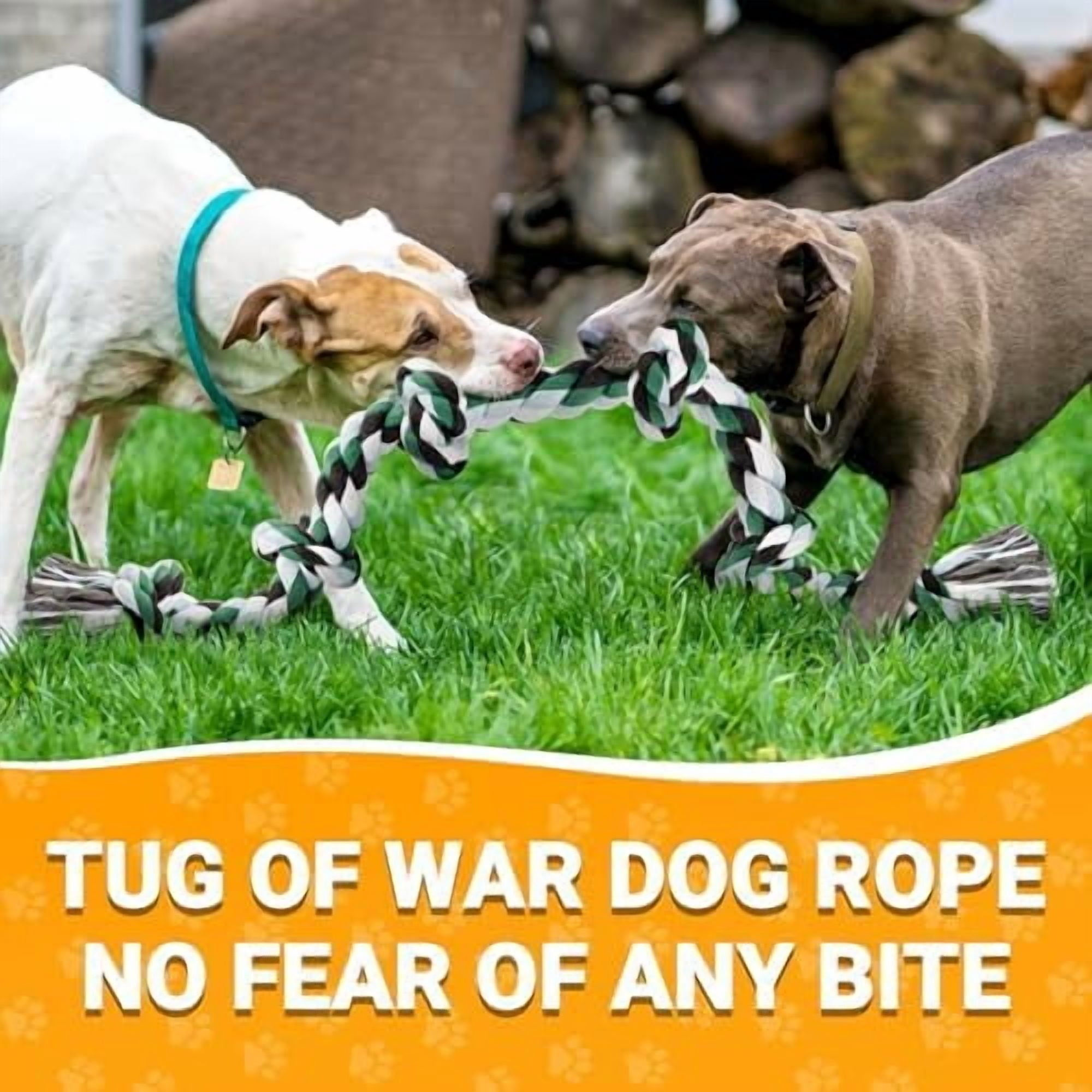 XXL 6-Knot Dog Rope Toy for Large Dogs Aggressive Chewers 40in Heavy Duty Dog Teething Chew Toy Puppy Almost Indestructible Cotton