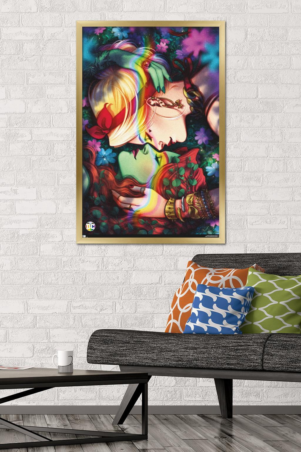 DC Comics - Harley Quinn and Poison Ivy Pride Wall Poster, 22.375" x 34" Framed
