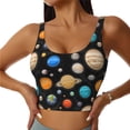 thumbnail image 1 of Fotbe Planets In Deep Space Sujetador Deportivo Largo sin Aros para Mujer con Almohadillas y Soporte Medio, Transpirable y Absorbente, Camiseta Tipo Chaleco o Tank Top-Medium, 1 of 8
