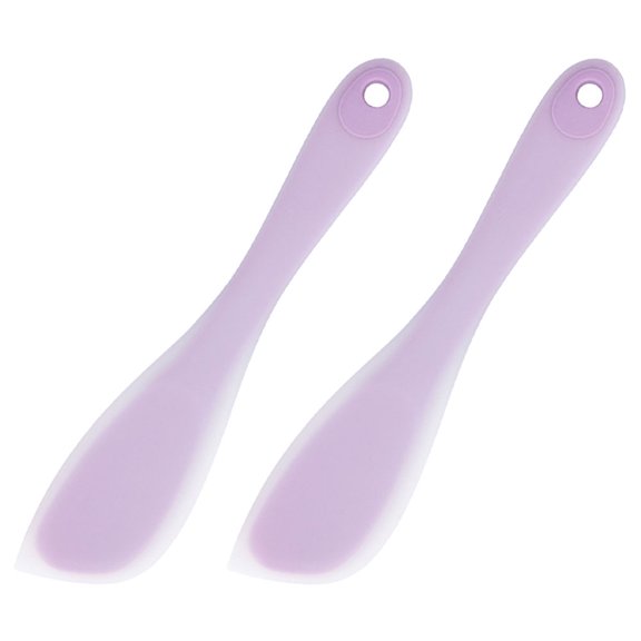 Raindrops Purple Silicone Baking Spatulas for Kitchen Use with Comfortable Grip and Easy Storage 2Pcs