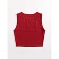 thumbnail image 2 of playera básica sin mangas con cuello redondo y espalda cruzada para mujer rojo vino M rojo vino M Xishao ropa, 2 of 2