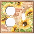 thumbnail image 4 of Metal Light Switch Plate Outlet Cover Beige Floral Leaf Letter Damask FLW059, 4 of 13