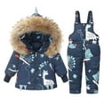 thumbnail image 3 of Pandaie 2 Piece Toddler Snow Suit Baby Boy Girl Winter Coat Snowsuit 3T 4T 5T Kids Clothes Snow Bib Overalls Outerwear Outfits Blue 2-3 Years, 3 of 4