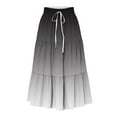 thumbnail image 3 of Womens Skirts with Pockets New Womens Boho Skirt Casual Trendy Drawstring High Waist Soft Beach Outfits Loose Lounge Summer Vacation Clothes Dark Gray XL, 3 of 7
