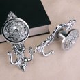 thumbnail image 2 of Pair of Rose Style Drapery Curtain Holdbacks Tieback Hooks (Silver), 2 of 5
