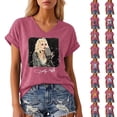 thumbnail image 4 of JCCXIN Womens Vintage Dolly Shirt V Neck Short Sleeve Graphic Tee for Parton Fans Retro Casual T-Shirt, 4 of 6