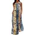 thumbnail image 2 of Robe Sexy Mode Femmes Décontractée Col en V Robes Imprimées Été Sans Manches Robe Pull Robes pour Femmes 2023 Formel en Liquidation, 2 of 5
