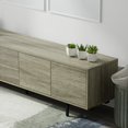 thumbnail image 3 of Atlas 78" x 20" Modern TV Stand Cabinet - Dark Taupe Frame, Dark Taupe Door/Drawers, Black Base, 3 of 8