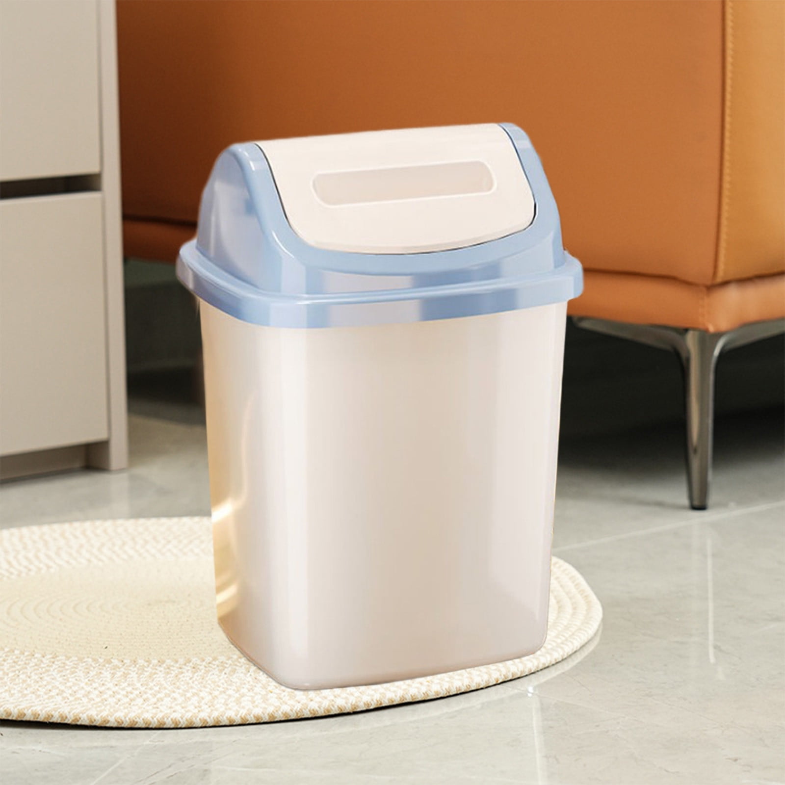 Ke1Clo Bathroom Trash Can with Lid, Small Garbage Trash Can with Press Lid, Plastic Garbage Cans for Kitchen Toilet Office Bedroom Living Room