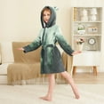thumbnail image 4 of FORMRS Niños Bathrobe Unisex Hooded Robe Soft Plush Pajamas Sleepwear, Size 2-3T, Green Forest, 4 of 7
