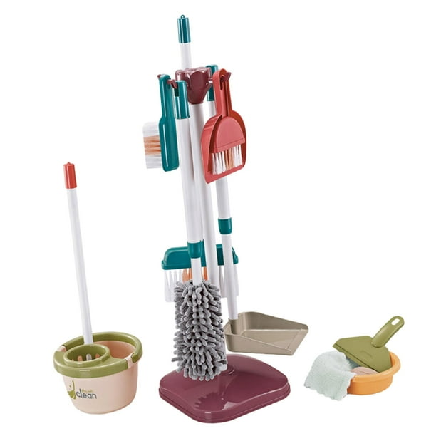 Juguete de limpieza para niños, herramientas de limpieza, simulación de juguetes de limpieza del hogar, rol duradero. 13 piezas