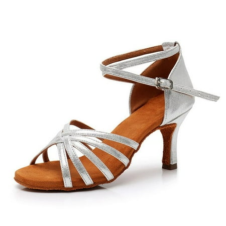 

Fashion Dance Shoes Latin Woman PU+ Suede Salsa Dancing Shoe Glitter Professional Dance Shoes Ballroom Fur Bottom Sandals