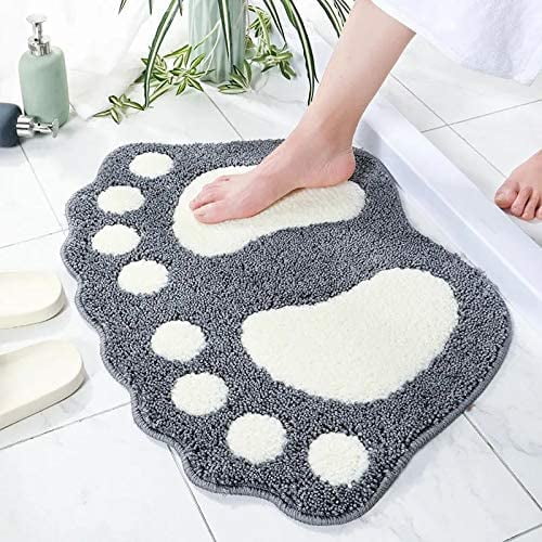 Absorbent Bath mats Bath Rugs 18.9 x 26.4 Ihes for Tub, Shower, and Bath Room (Gray)