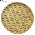 thumbnail image 1 of opvise Home Round Shape Handmade Bamboo Weaving Sieve Fruit Tea Basket Storage Organizer, 1 of 8