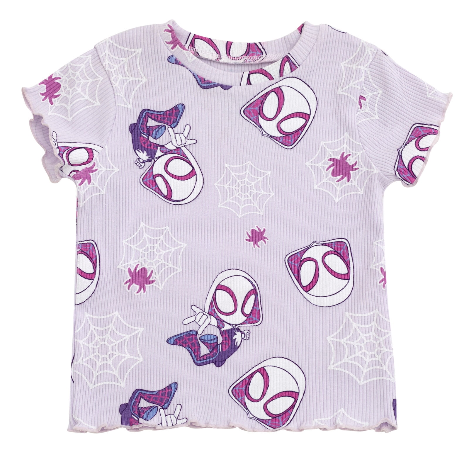 Marvel Spidey and His Amazing Friends Ghost-Spider Ribbed T-Shirt and Shorts Outfit Set Newborn to Little Kid