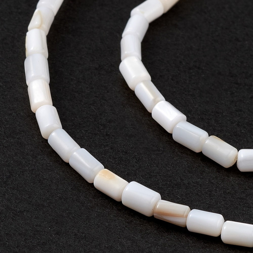 Natural Freshwater Shell Dyed Beads Strands Column Sea Green 4.8x3mm Hole: 0.8mm 78pcs/strand 14.96inch(38cm)