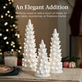 thumbnail image 6 of Best Choice Products Set of 3 XL Pre-Lit Hand-Painted Ceramic Tabletop Christmas Trees w/Warm White Lights  White, 6 of 7