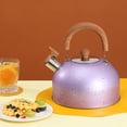 thumbnail image 2 of Bouilloire Sifflante Violette 2L - Grande Capacité en Acier Inoxydable 201 Sans Aimant, Résistante à la Rouille et à la Corrosion, Ébullition Rapide, Universelle pour Cuisinière à Induction, Gaz et Cuisinière, Légère pour, 2 of 7