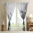 thumbnail image 4 of Bee 30%-50% Blackout Curtains Daisy Flowers Curtains,Blue Grey Ombre Oil Painting Floral Curtains & Drapes Graffiti Art Window Curtains Honeybee Butterfly Bohemian Decor, 4 of 6