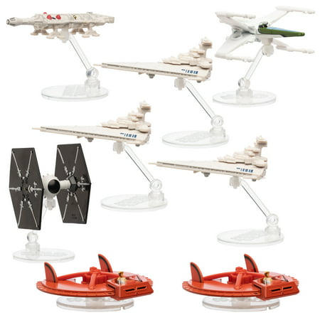 Star Wars Hot Wheels (Set Of 8) Disney Star Wars Toys, Diecast Ships, Collectibles Of The Original Concept Millennium Falcon, X-Wing, Tie Fighter, Landspeeder, Star Destroyer
