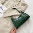 thumbnail image 3 of Bolso 5 uds. De bolso de mano de piel sintética de cocodrilo a la moda para mujer, bolso de hombro sólido (verde), 3 of 6