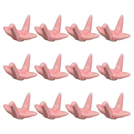 

12 Pcs Lovely Paper Crane Shape Ceramic Rack Chopsticks Rest Pillow Holder Household Hotel Tableware Decoration for Banquet Dinin