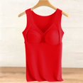 thumbnail image 2 of Red Tank Tops for Women V Neck Bodysuit with In Bra Cups for Support, 2 of 6