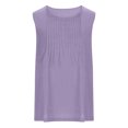 thumbnail image 4 of Taqqpue Women's Plus Size Tank Tops Pleated Scoop Neck Loose Fit Summer Shirts Cotton LinenCasual Short Sleeve Tops Split Trendy Lightweight Blouse Banded Bottom S-5XL, 4 of 5
