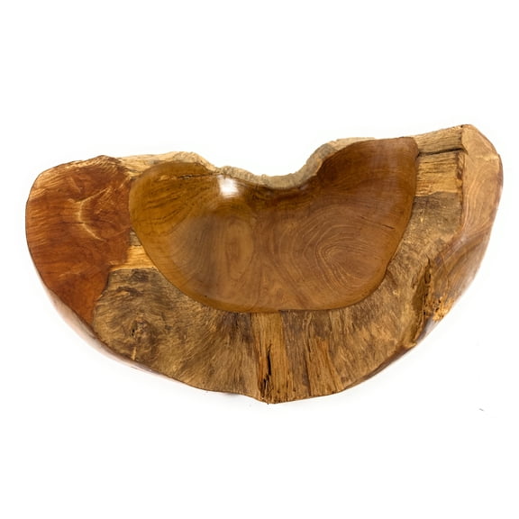 Rustic Teak Wooden Bowl 15 inch X 6 inch X 16 inch Teak Root Centerpiece | #HWA222