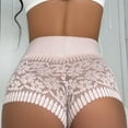 thumbnail image 6 of Elainilye Fashion Women Boxers Sexy Seamless Underwear Boxer Shorts Breathable Lace Strapcross Underwear Panties,Pink, 6 of 9